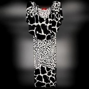 WALL St Black and White Animal Print Crop Top And Skirt